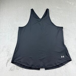 Under Armour Women's Large HeatGear Mesh Back‎ Split Tank Top Black